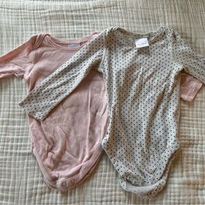 Hanna Andersson Pink and white Polka Dot One Pieces